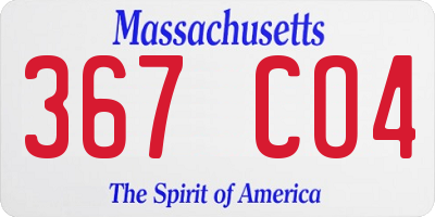 MA license plate 367CO4