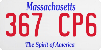 MA license plate 367CP6