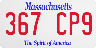 MA license plate 367CP9