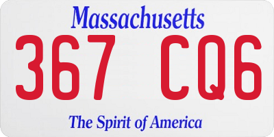 MA license plate 367CQ6
