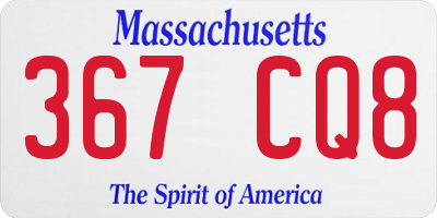 MA license plate 367CQ8