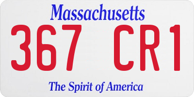 MA license plate 367CR1