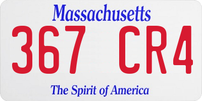 MA license plate 367CR4