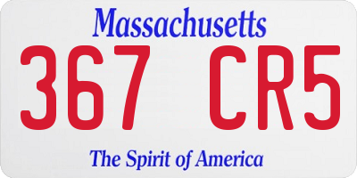 MA license plate 367CR5