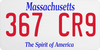 MA license plate 367CR9