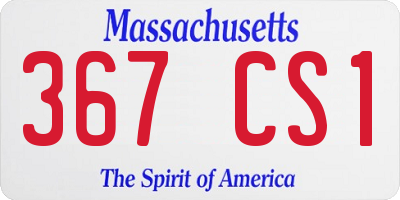MA license plate 367CS1