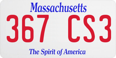 MA license plate 367CS3