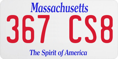 MA license plate 367CS8