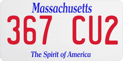 MA license plate 367CU2