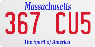 MA license plate 367CU5