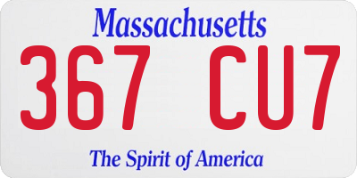 MA license plate 367CU7