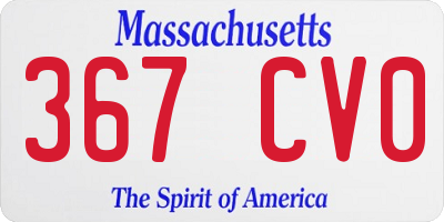 MA license plate 367CV0