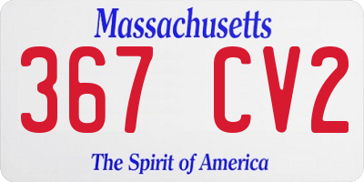 MA license plate 367CV2