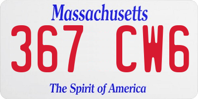 MA license plate 367CW6