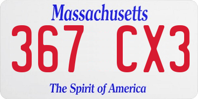 MA license plate 367CX3