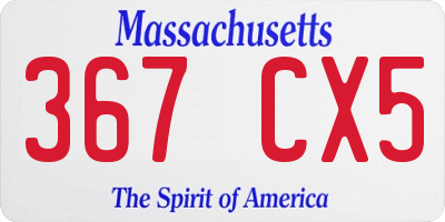 MA license plate 367CX5