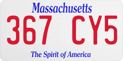 MA license plate 367CY5