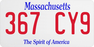 MA license plate 367CY9