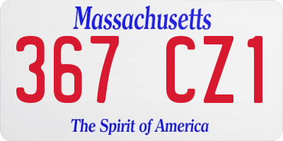 MA license plate 367CZ1