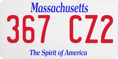 MA license plate 367CZ2