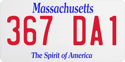 MA license plate 367DA1