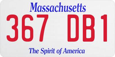 MA license plate 367DB1