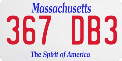 MA license plate 367DB3