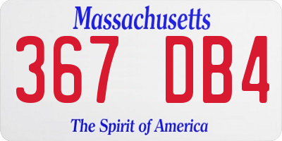 MA license plate 367DB4