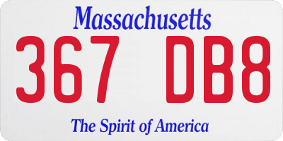 MA license plate 367DB8