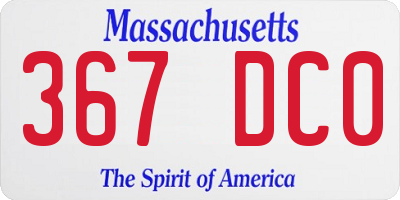 MA license plate 367DC0