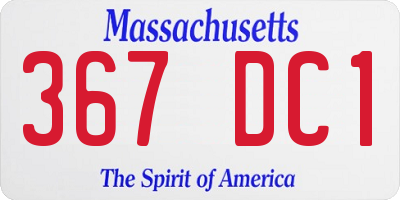 MA license plate 367DC1