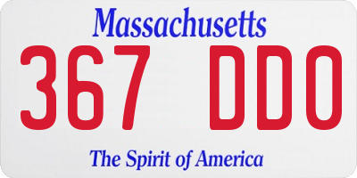 MA license plate 367DD0