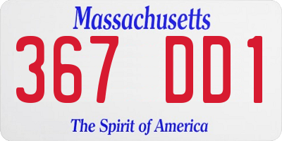 MA license plate 367DD1