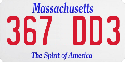 MA license plate 367DD3