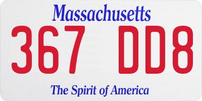 MA license plate 367DD8