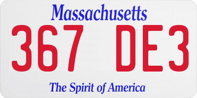 MA license plate 367DE3