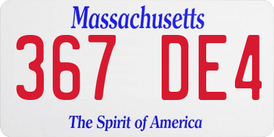 MA license plate 367DE4