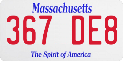 MA license plate 367DE8