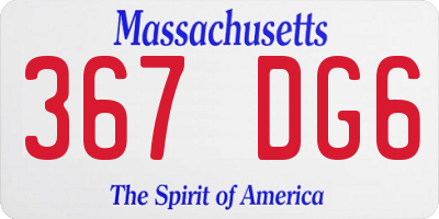 MA license plate 367DG6