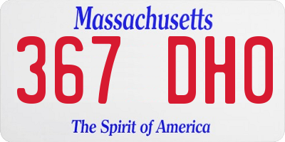 MA license plate 367DH0