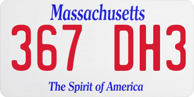 MA license plate 367DH3