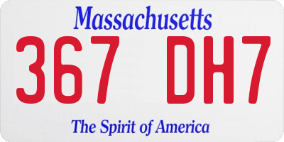 MA license plate 367DH7