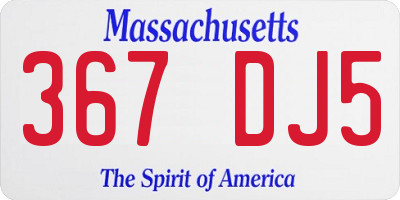 MA license plate 367DJ5