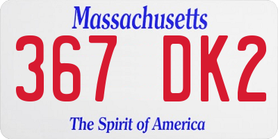 MA license plate 367DK2