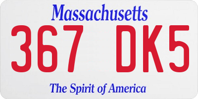 MA license plate 367DK5