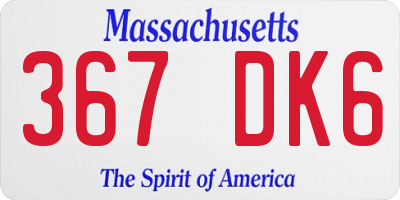 MA license plate 367DK6