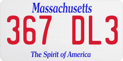 MA license plate 367DL3