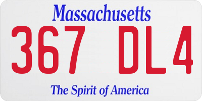 MA license plate 367DL4