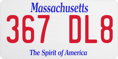MA license plate 367DL8