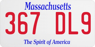 MA license plate 367DL9
